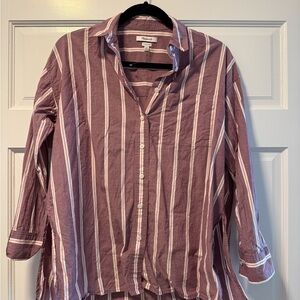 Madewell Oversized Purple Striped Shirt